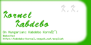 kornel kabdebo business card